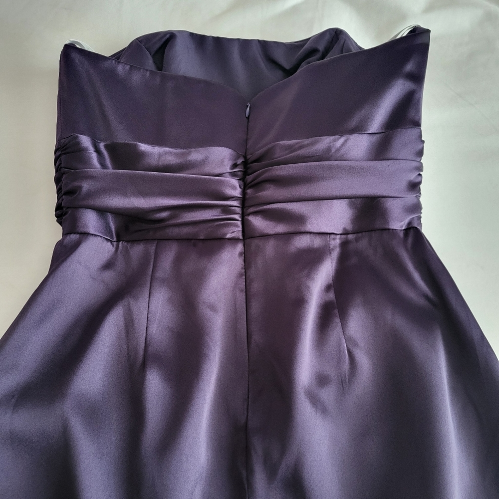 David's Bridle Royal Purple Sleeveless Mini Dress with Pockets - Picture 3 of 10